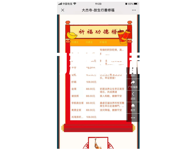 寺院管理軟件之放生修福系統(tǒng)案例運(yùn)營(yíng)推廣效果展示